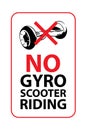 No gyroscooter riding sign. Vector illustration.