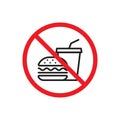 No hamburger, no drink icon vector. No junk food. Health care concept for your web site design, logo, app, UI. illustration, EPS10