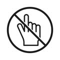 No Hand cursor sign vector icon. Do not touch or press. Simple modern design illustration Royalty Free Stock Photo