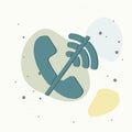 No handset vector icon. Flat image no phone icon on multicolored background