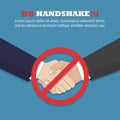No handshake concept in a flat design. Vector illustration