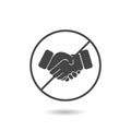 No handshake icon with shadow Royalty Free Stock Photo