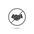 No handshake icon with shadow Royalty Free Stock Photo