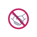 no handshake icon, shaking hands forbidden sign