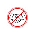 No handshake icon sign symbol. No dealing. No collaboration