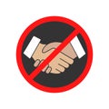 No Handshake icon. Vector illustration. No dealing. No collaboration Royalty Free Stock Photo