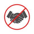 No Handshake icon. Vector illustration. No dealing. No collaboration Royalty Free Stock Photo
