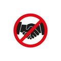 No Handshake icon. Vector illustration. No dealing. No collaboration Royalty Free Stock Photo