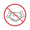 No handshake icon Vector illustration isolated on white background Royalty Free Stock Photo