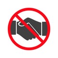 No Handshake icon. Vector illustration. No dealing. No collaboration. EPS10 Royalty Free Stock Photo