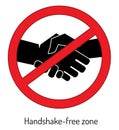 No Handshake icon. Vector illustration. No dealing. No collaboration hand washing icons in a flat design Royalty Free Stock Photo