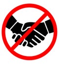 No handshake icon vector illustration no dealing no collaboration isolated on white Royalty Free Stock Photo