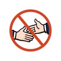 No handshake sign on white background