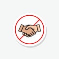 No handshake sticker icon isolated on white background