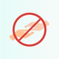 No handshake vector icon. Flat No handshake pictogram is isolated on a white background.