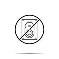 No hardisk iconicon. Simple thin line, outline vector of web design development ban, prohibition, embargo, forbiddance icons for