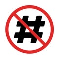 No hashtags symbol