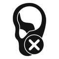 No hearing icon simple vector. Deafness human health