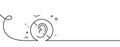 No hearing line icon. Mute mic sign. Continuous line with curl. Vector