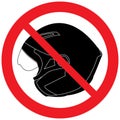 No Helmet. Prohibited icon