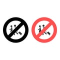 No help girlfriend icon. Simple glyph, flat vector of friendship ban, prohibition, embargo, interdict, forbiddance icons for ui