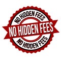 No hidden fees label or sticker Royalty Free Stock Photo