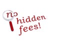 No hidden fees with magnifying glass Royalty Free Stock Photo