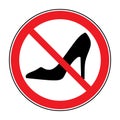 No high heel shoes sign warning