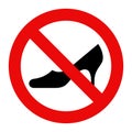 No high heels. Prohibition sign