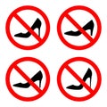 No high heels prohibition vector sign