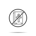 No history, ankh icon. Simple thin line, outline vector of history ban, prohibition, embargo, interdict, forbiddance icons for ui