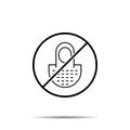 No history, chainmail icon. Simple thin line, outline vector of history ban, prohibition, embargo, interdict, forbiddance icons