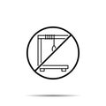 No history, decapitate icon. Simple thin line, outline vector of history ban, prohibition, embargo, interdict, forbiddance icons