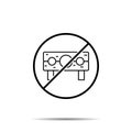 No history, pillory icon. Simple thin line, outline vector of history ban, prohibition, embargo, interdict, forbiddance icons for