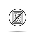 No history, stained glass icon. Simple thin line, outline vector of history ban, prohibition, embargo, interdict, forbiddance Royalty Free Stock Photo