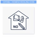 No homework line icon