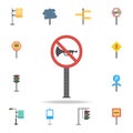 No honking colored icon. Detailed set of color road sign icons. Premium graphic design. One of the collection icons for websites, Royalty Free Stock Photo