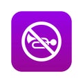 No horn traffic sign icon digital purple