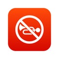 No horn traffic sign icon digital red