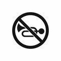 No horn traffic sign icon, simple style