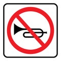 No Horn traffic sign