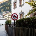 No horses allowed. Warning Sign. Austria. Europe