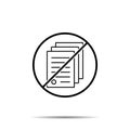 No house, contract icon. Simple thin line, outline vector of real estate ban, prohibition, embargo, interdict, forbiddance icons