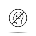 No human, brain, exchange icon. Simple thin line, outline vector of mind process ban, prohibition, forbiddance icons for ui and ux