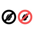 No humidity, two drops icon. Simple glyph, flat vector of weather ban, prohibition, embargo, interdict, forbiddance icons for ui Royalty Free Stock Photo