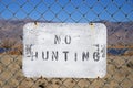 No Hunting Sign On Fence Royalty Free Stock Photo