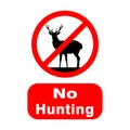 No hunting, sign or symbol . Vector design isolated on white background. Restriction sign collection