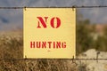 No Hunting Sign