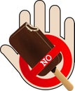 No Ice Cream icon with hand