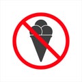 No ice symbol, No ice cream vector. Ice prohibited. EPS 10